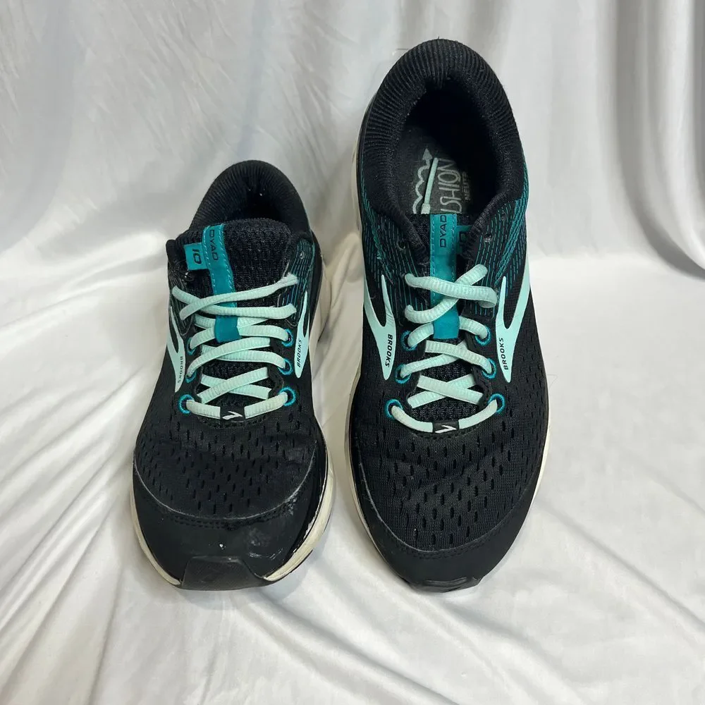 Brooks Dyad 10‎ Running Shoes Womens Size 7 Black Teal Athletic Sneakers